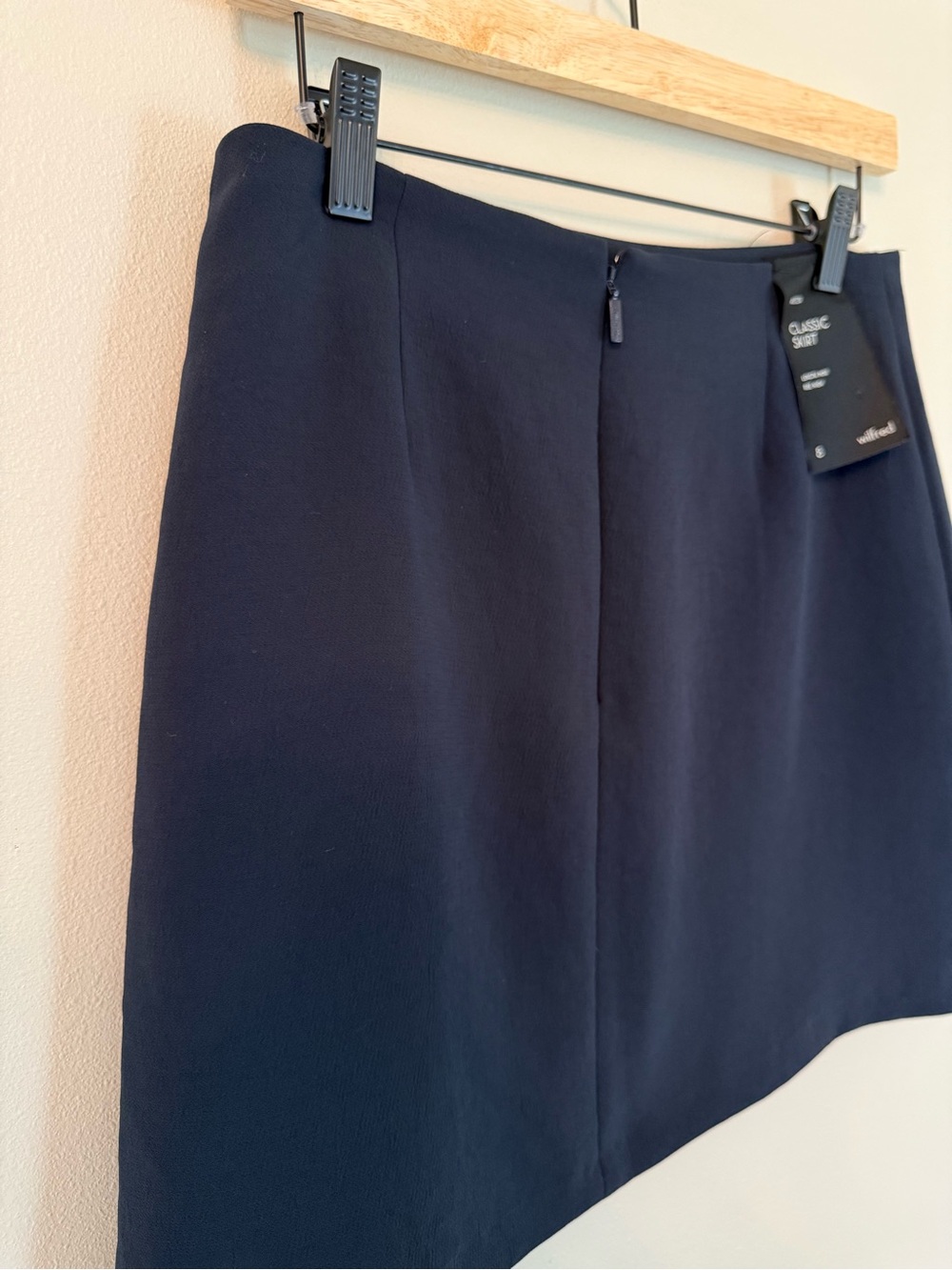 Aritzia Wilfred Classic Mini Skirt Navy High Rise NWT Size 8 - Picture 8 of 10